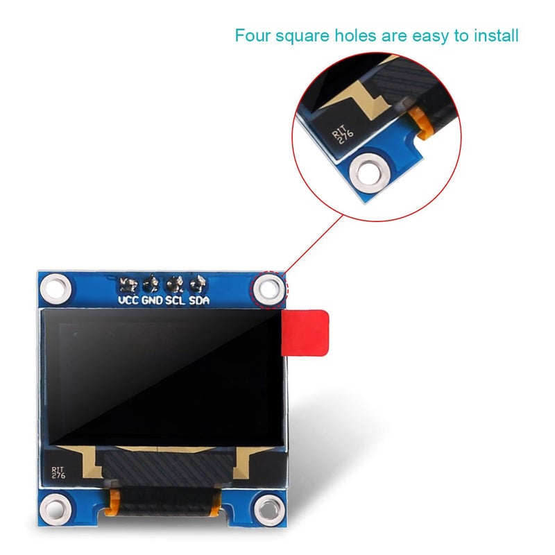 DORHEA 6PCS 0.96â€™â€™ OLED Display Module 12864 128x64 Pixel LCD White Light SSD1306 Driver Board I2C Serial 0.96 inch IIC Chip 4 Pin Self-Luminous Display Board Compatible with Raspberry Pi - Image 5